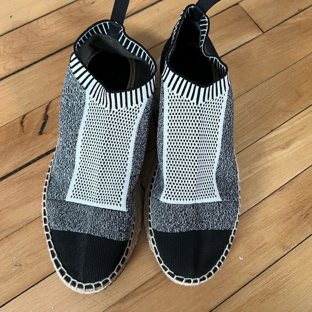 ALEXANDER‎ WANG Black And White Patterned Sock Shoe Espadrilles sneakers